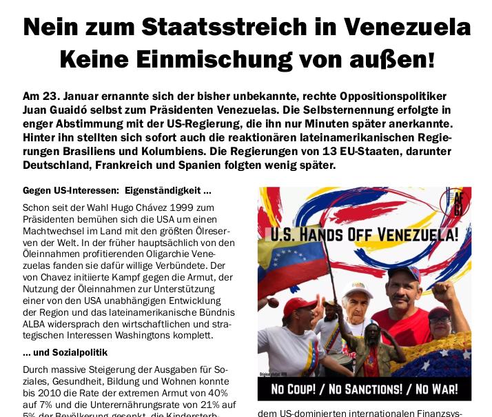 Kundgebung: Nein zum Staatsstreich in Venezuela